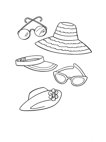 Beach Accessories  Coloring Page